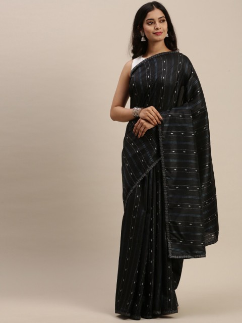 

Soch Black & White Ethnic Motifs Silk Blend Saree