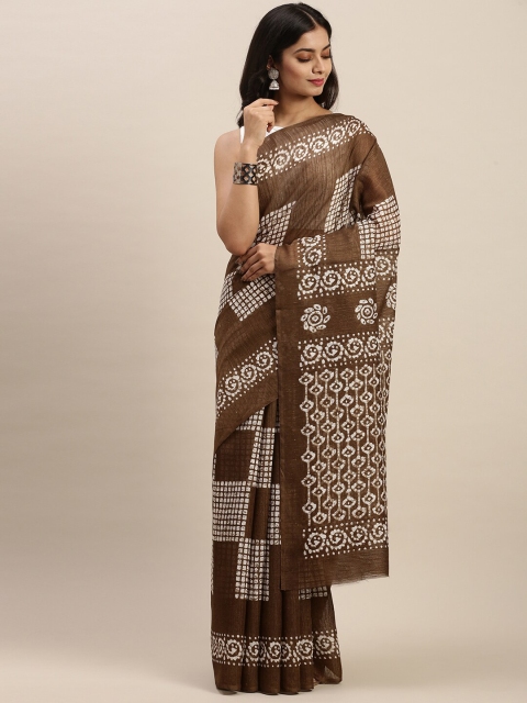 

Soch Brown & Beige Silk Blend Saree