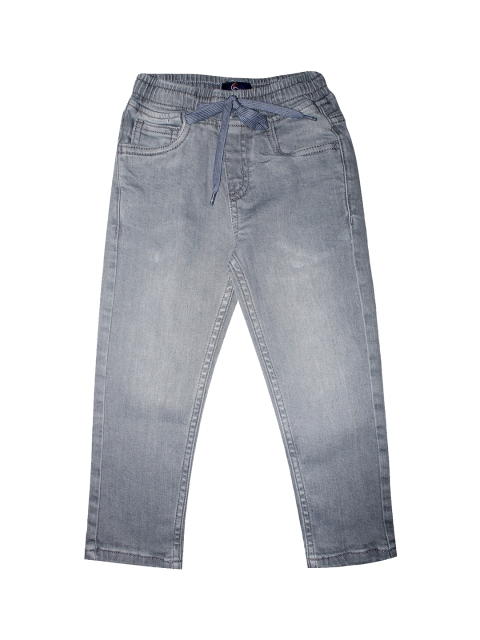 

KiddoPanti Boys Grey Heavy Fade Regular Fit Stretchable Jeans