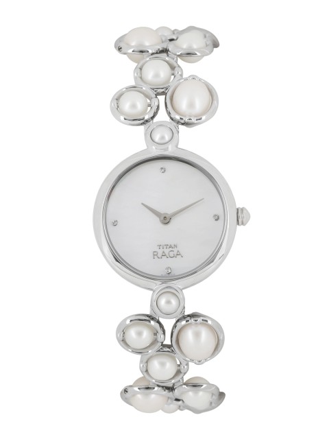 

Titan Raga Women White Analogue Watch with Pearls 9971SM01J