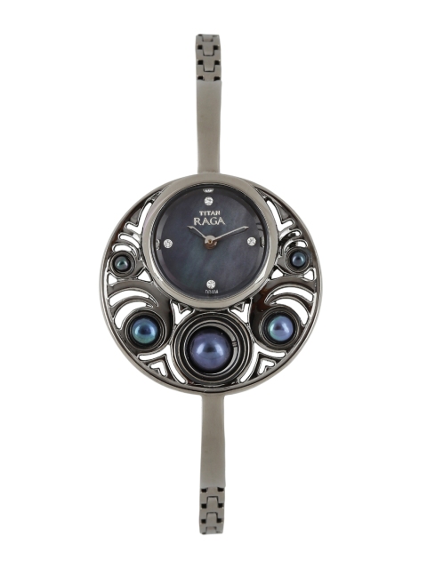 

Titan Raga Women Black Mother of Pearl Dial Watch 9972QM01J