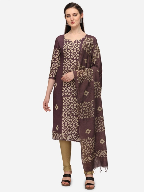 

Iris Coffee Brown & Beige Printed Unstitched Dress Material