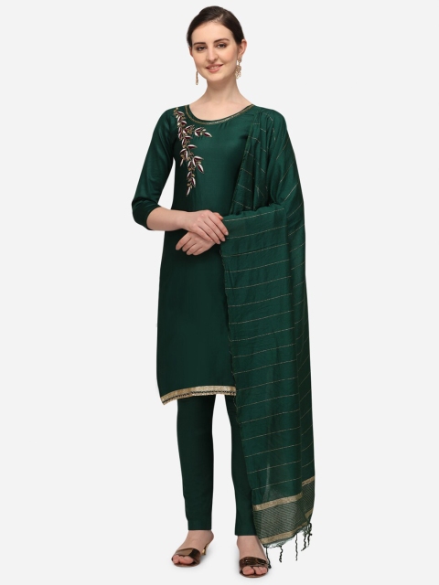 

Iris Green & Red Unstitched Dress Material