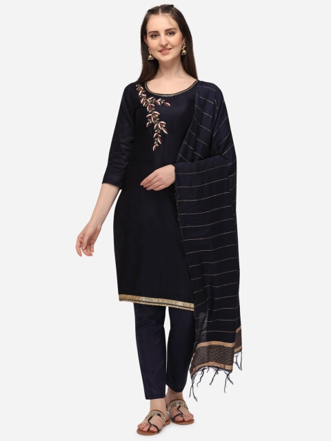 

Iris Navy Blue & Maroon Embroidered Unstitched Dress Material