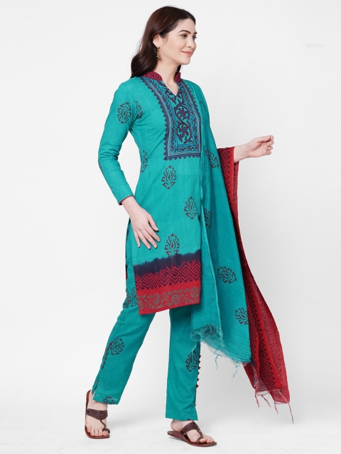 

Iris Green & Maroon Printed Unstitched Dress Material