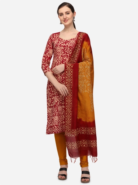 

Iris Maroon & Mustard Printed Unstitched Dress Material