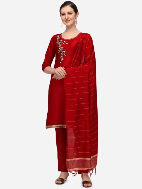 

Iris Maroon & Black Embroidered Unstitched Dress Material