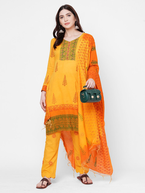 

Iris Yellow & Green Printed Unstitched Dress Material