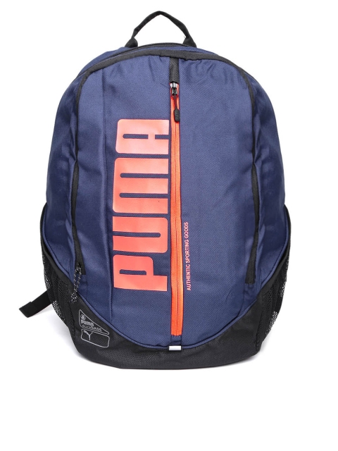 

Puma Unisex Navy Deck Brand Print Backpack, Navy blue