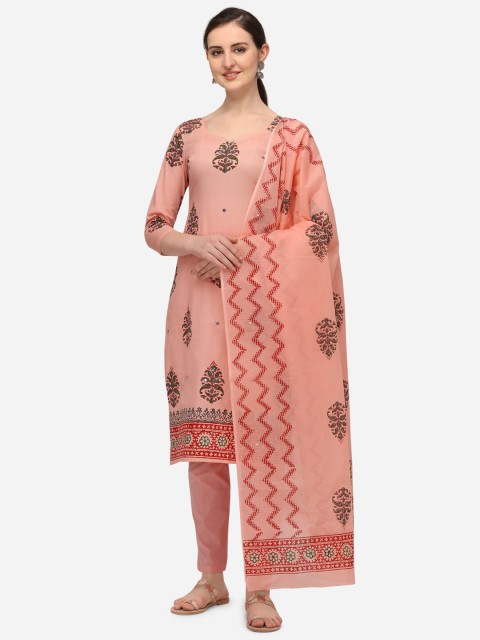 

Iris Pink & Red Printed Unstitched Dress Material