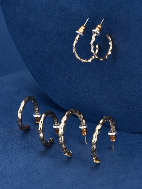 

Accessorize Women Pack Of 3 Gold-Toned Half Hoop Earrings