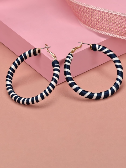 

Accessorize Black & White Wrapped Circular Hoop Earrings