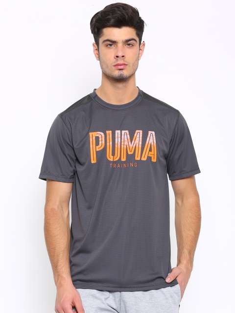 

Puma Men Charcoal PWRCOOL Graphic Print Round Neck T-Shirt