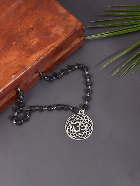 

Tistabene Men Black Lava Beads Om Necklace