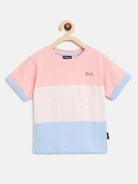 

Lil Tomatoes Girls Blue Colourblocked Regular Top