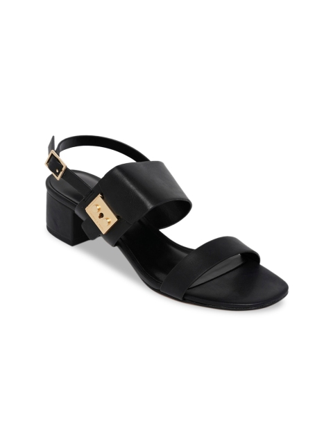 

CHARLES & KEITH Black Solid PU Block Heels