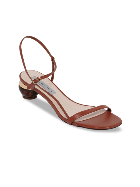 

CHARLES & KEITH Women Brown Colourblocked Block Sandals