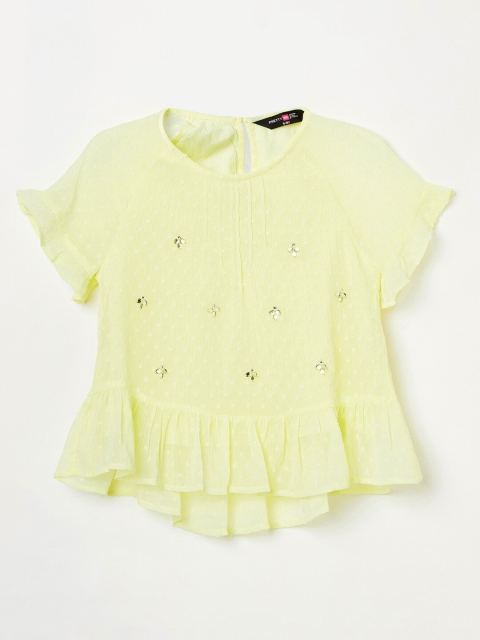 

Pretty Me by Fame Forever Girls Yellow Embellished Peplum Top