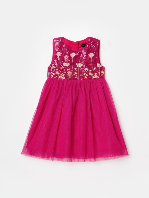 

Pretty Me by Fame Forever Girls Fuchsia Embellished Fit & Flare Dress