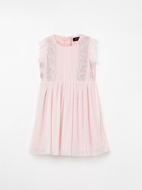 

Pretty Me by Fame Forever Girls Pink & Silver Sequined Net Dress