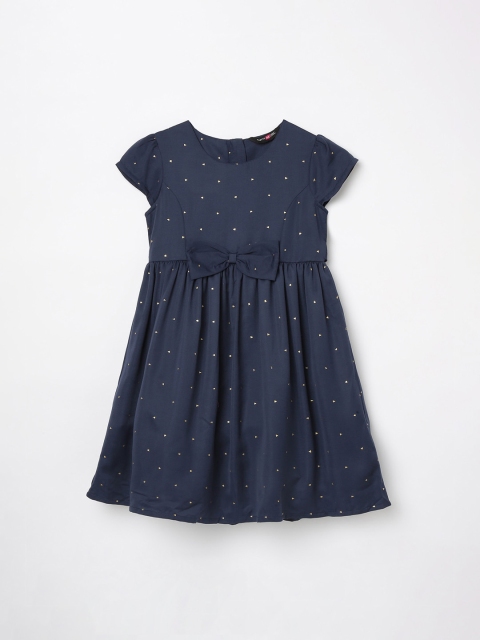 

Pretty Me by Fame Forever Navy Blue Printed Fit & Flare Dress