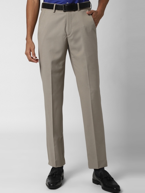 

Peter England Elite Men Beige Slim Fit Formal Trousers