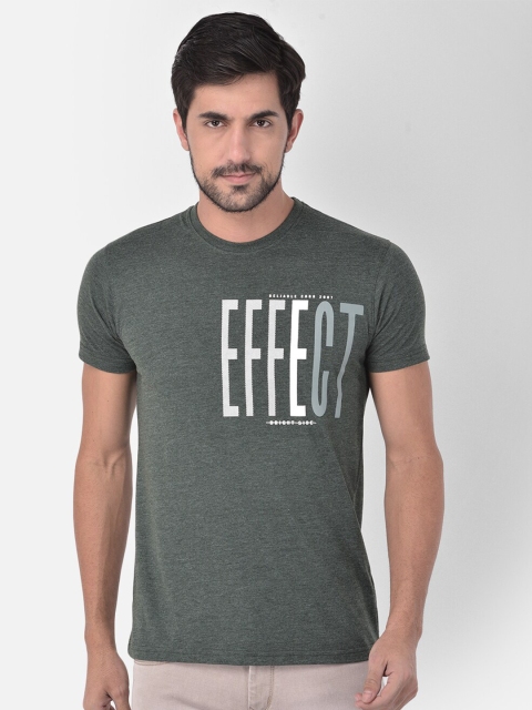 

COBB Men Green Typography Printed Pure Cotton T-shirt