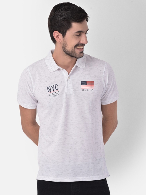 

COBB Men Off White Polo Collar T-shirt