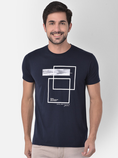 

COBB Men Blue Printed T-shirt