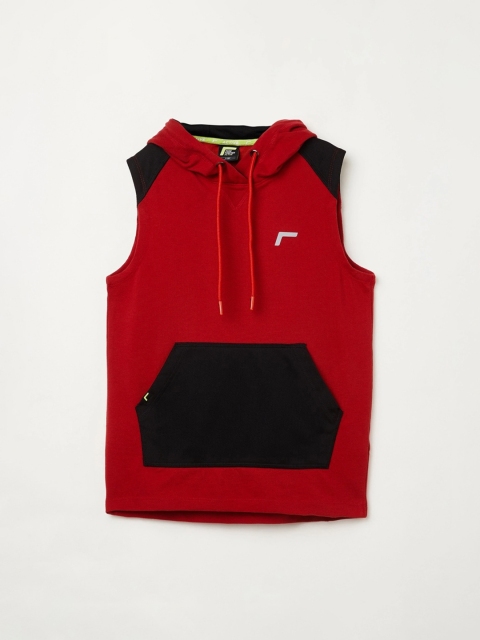 

Fame Forever Active Boys Red Colourblocked Hooded Sweatshirt
