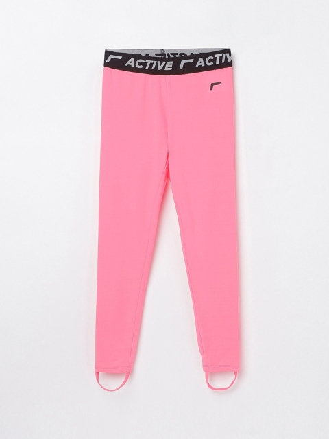 

Fame Forever Active Girls Pink Solid Leggings