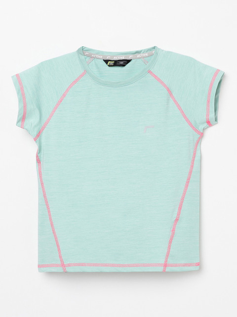 

Fame Forever Active Girls Blue Solid Round Neck T-shirt