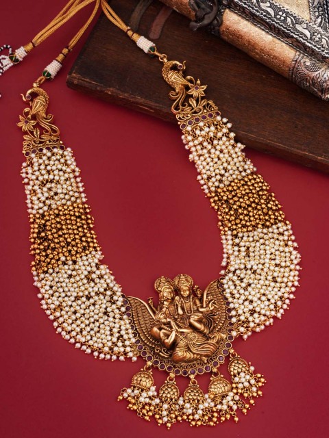 

Tistabene Women Gold & White Metal Gold-Plated Temple Necklace