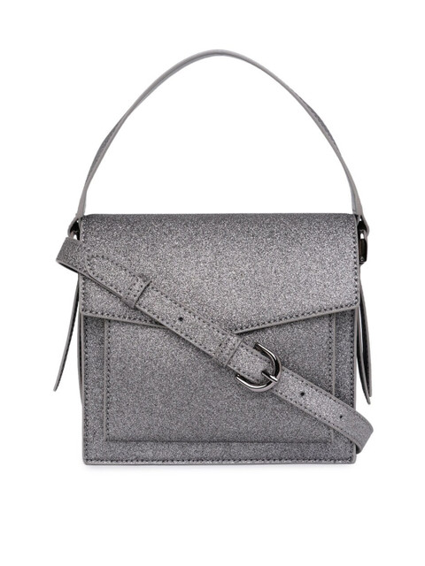 

CHARLES & KEITH Grey Textured PU Structured Handheld Bag