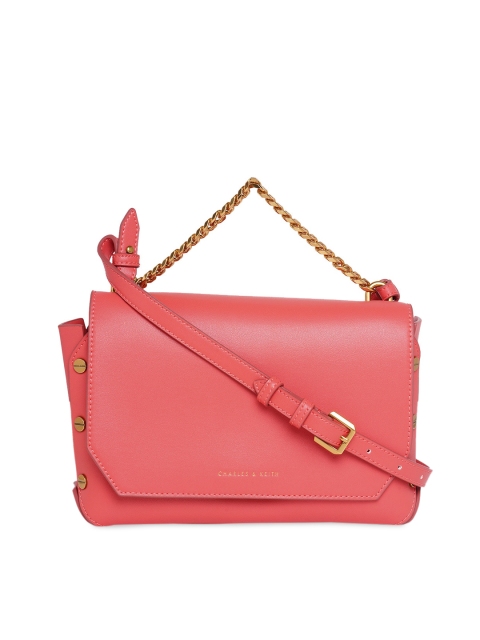 

CHARLES & KEITH Fuchsia PU Structured Sling Bag