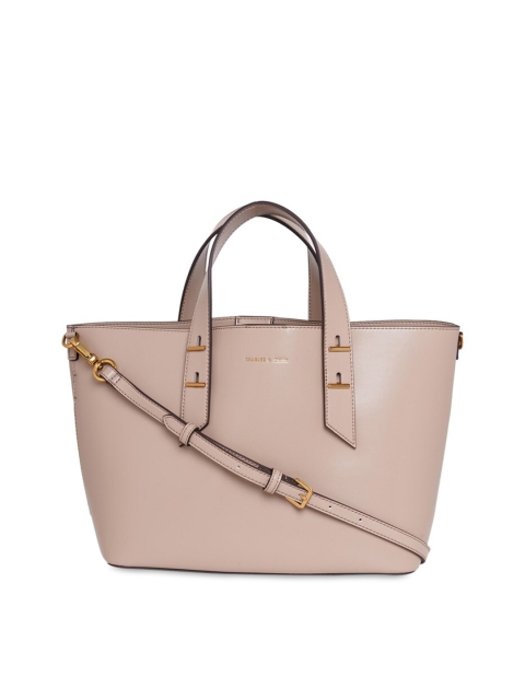

CHARLES & KEITH Beige Solid Shopper Tote Bag With Detachable Sling Strap