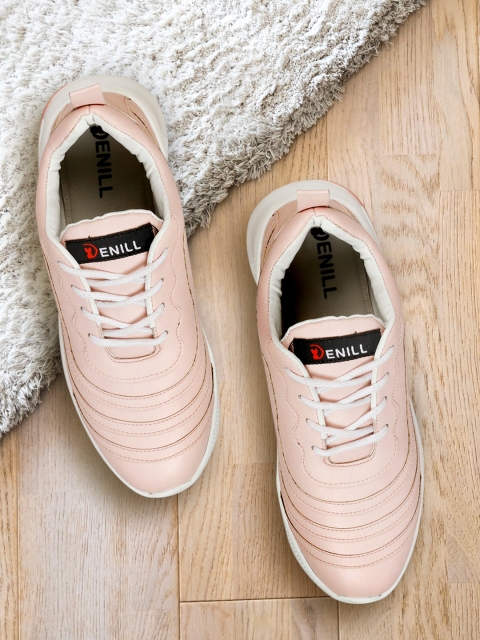 

Denill Women Peach-Coloured Mesh Track Running Shoes