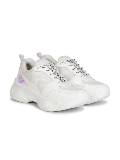 

Denill Women White Mesh Running Shoes