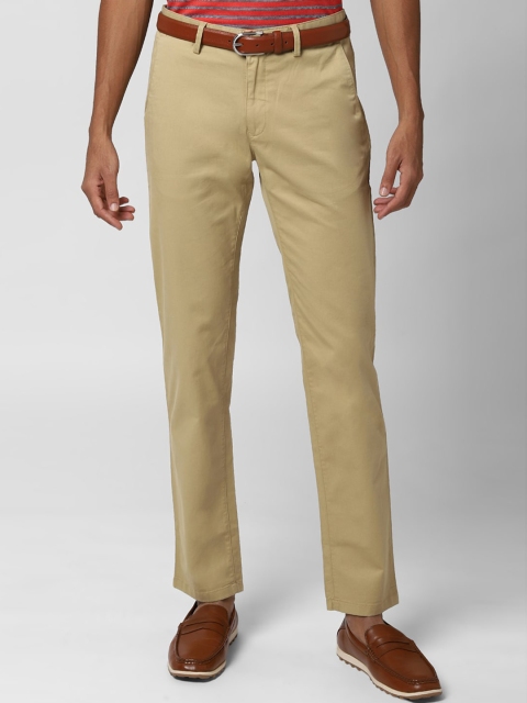 

Peter England Casuals Men Khaki Slim Fit Solid Trousers