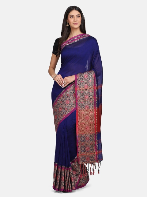 

Mirraw Blue & Pink Pure Linen Saree