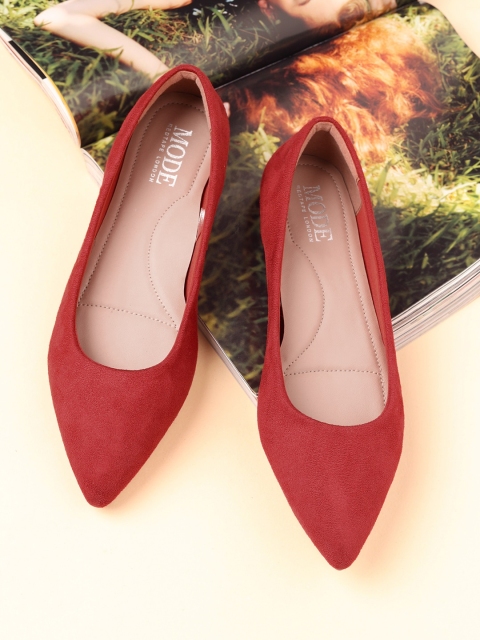 

Mode by Red Tape Women Orange Suede Ballerinas