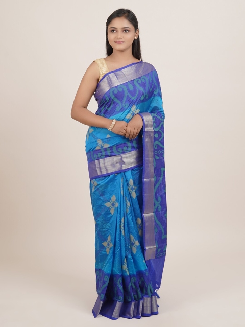 

Pothys Blue & Green Floral Saree