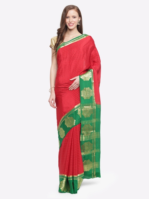 

Sudarshan Silks Women Red Woven Design