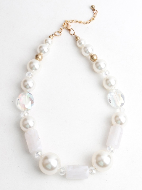 

ODETTE White Pearl Studded Necklace