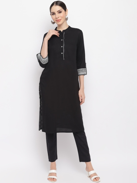 

IMARA Women Black Liva Kurta with Trousers