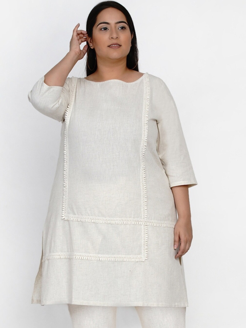

Fabnest Curve Women Off White Kurta