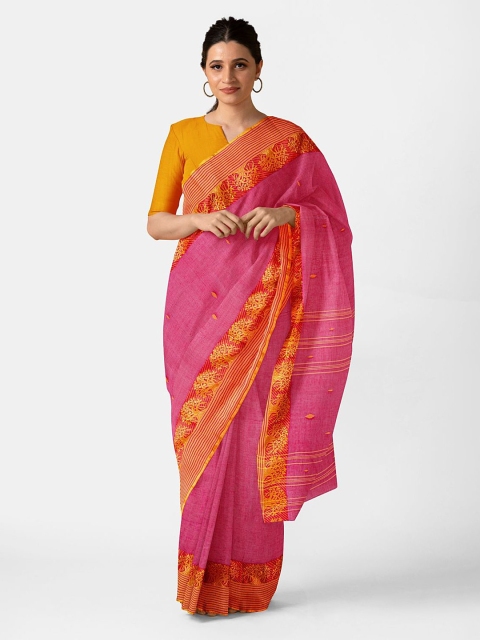 

Taneira Pink & Orange Pure Bengal Cotton Saree