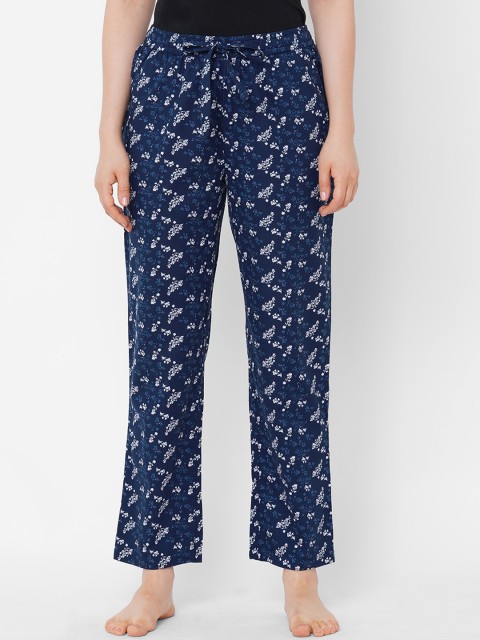 

Mystere Paris Women Blue Floral Pyjamas, Navy blue