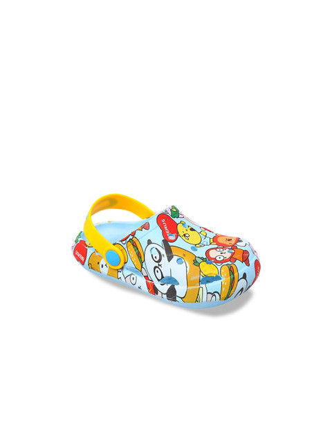 

Yellow Bee Unisex Kids Blue & White All Over Animal Print Clogs