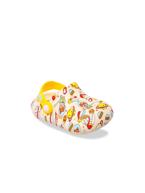 

Yellow Bee Unisex Kids Cream-Coloured & Yellow Space Theme All Over Print Clogs